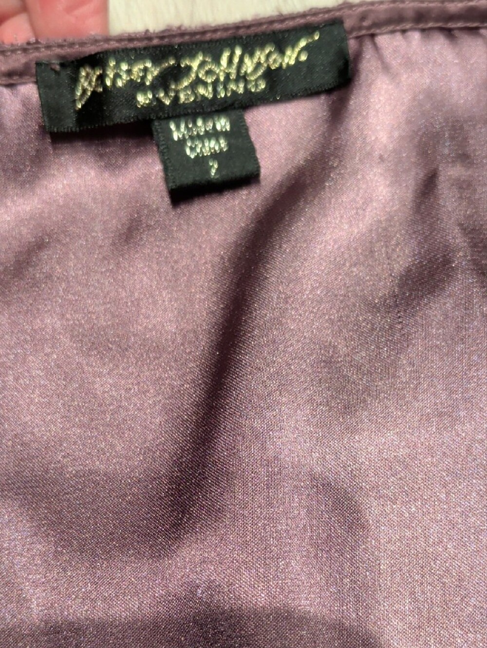 VTG Betsey Johnson Silk Sequin Dress Whimsigoth Empire Waist Mauve Purple S - Picture 2 of 4